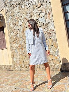 BLAZER CURTO CINZA COM STRASS LANÇA PERFUME