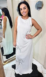 VESTIDO LONGO COM ZÍPER E PAETÊS BORDADOS LEZ A LEZ