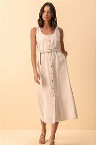VESTIDO COM BOLSOS FUNCIONAIS E CINTO