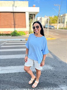 BLUSA AMBICIONE EM ALGODAO E LINHO
