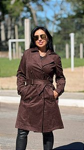CASACO TRENCH COAT SUEDE ALPELO