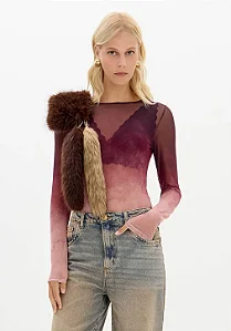 BLUSA TULE ML ESTAMPADA LANÇA PERFUME