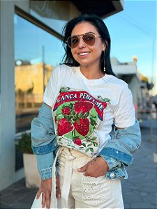 T-SHIRT REGULAR COM ESTAMPA LANÇA PERFUME