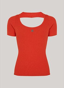 BLUSA JUSTA ELLIE DECOTE U LARANJA JOHN JOHN