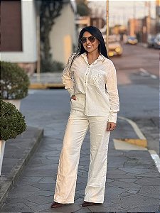 CALÇA WIDE LEG EM LINHO LEZ A LEZ
