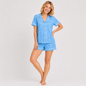Pijama Curto Azul Jeans