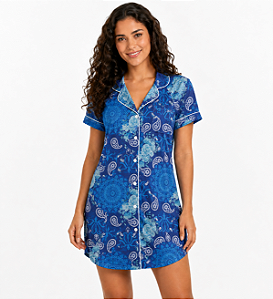 Camisola Mg Curta Azul Floral