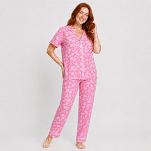 Pijama Mg Curta Rosa Floral