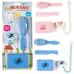 Kit Higiene Infantil Escova E Pente Bebe - 4 Peças