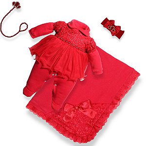 Saída Maternidade Luxo Menina Princesa Renda Tule