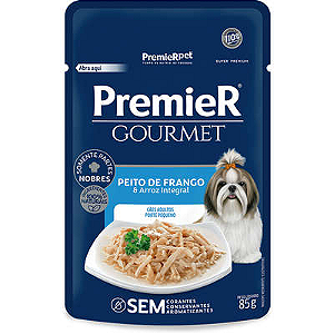 Ração Úmida Sachê Premier Gourmet Cães sabor Peito de Frango e Arroz integral - 85g