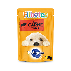 Ração Úmida Pedigree Sachê Carne ao Molho Cães Filhotes - 100g