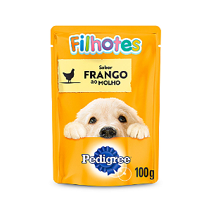 Ração Úmida Pedigree Sachê Frango ao Molho Cães Filhotes - 100g