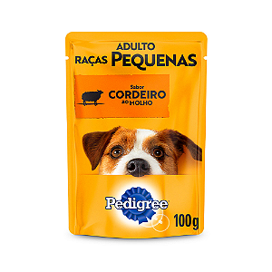 Ração Úmida Sachê Pedigree Cordeiro ao Molho Cães Adultos de Raças Pequenas - 100g