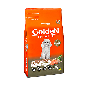 Ração Golden Fórmula Mini Bits para Cães Adultos de Porte Pequeno Sabor Salmão e Arroz - 1kg