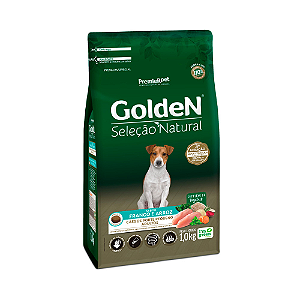 Ração Golden Seleção Natural Mini Bits para Cães Adultos de Porte Pequeno Sabor Frango e Arroz - 1kg