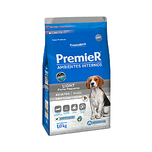 Ração Premier Ambientes Internos Light para Cães Adultos Sabor Frango e Salmão - 1KG