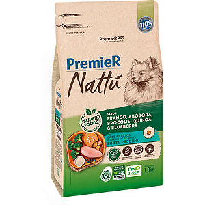 Ração Premier Nattu para Cães Adultos de Raças Pequenas Sabor Abóbora - 1Kg