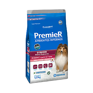 Ração Premier Senior Ambientes Internos para Cães Adultos 7+ Sabor Frango e Salmão - 1Kg