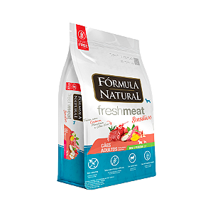 Ração Fórmula Natural Freshmeat Sensitive para Cães Adultos de Mini e Pequeno Porte Sabor Cordeiro, Mandioca e Aloe e Vera 2,5kg