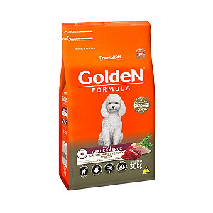 Ração Golden Fórmula Mini Bits Cães Adultos Peq. Porte Sabor Carne e Arroz 3kg