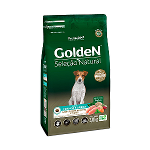 Ração Golden Seleção Natural Mini Bits para Cães Adultos de Porte Pequeno Sabor Frango e Arroz - 3kg