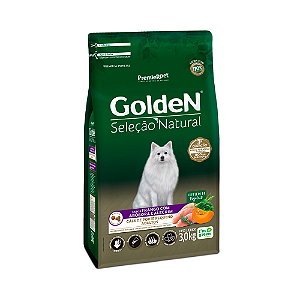 Ração Golden Seleção Natural para Cães Adultos de Porte Pequeno Sabor Frango com Abóbora e Alecrim - 3kg