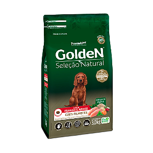 Ração Golden Seleção Natural para Cães Filhotes Sabor Frango e Arroz - 3kg