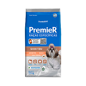 Ração Premier Raças Específicas Shih Tzu Cães Adultos Sabor Salmão 7,5KG