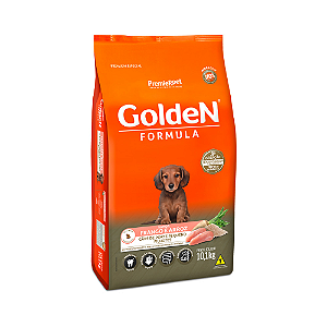 Ração Golden Fórmula Mini Bits Cães Filhotes de Pequeno Porte Sabor Frango e Arroz - 10,1kg