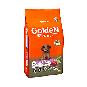 Ração Golden Fórmula Mini Bits Cães Filhotes Raças Pequenas Sabor Carne e Arroz - 10kg