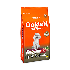 Ração Golden Fórmula Mini Bits Para Cães Adultos Pequeno Porte Sabor Carne e Arroz - 15Kg