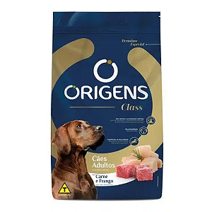 Ração Origens Class para Cães Adultos Sabor Carne e Frango - 20KG