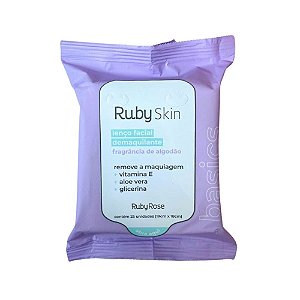 Lenço Facial Demaquilante Ruby Skin Ruby Rose 25 unidades