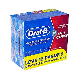Creme Dental Oral-B 123 Anti Cáries Leve 12 Pague 9 70g