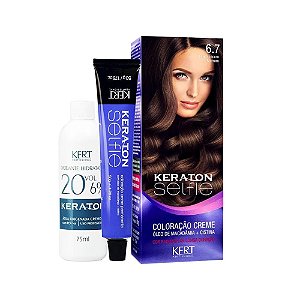 Coloração Creme Keraton Selfie 6.7 Louro Escuro Marrom