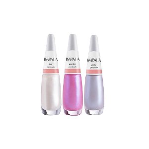 Kit 3 Esmaltes Impala Perolado Lindo Brilho