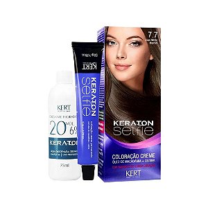 Coloração Creme Keraton Selfie 7.7 Louro Médio Marrom