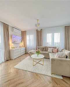 Mesa de Centro em Inox Dourado Gold e Tampo em MDF