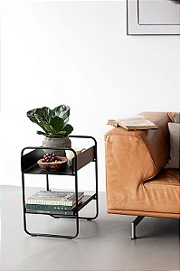 Mesa de Apoio em Metal Estilo Industrial Sala de Estar