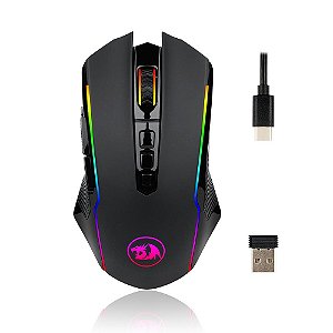 Mouse Gamer Sem Fio Redragon Ranger LITE, 8000 DPI, 9 Botões, Wireless, Preto