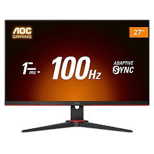 Monitor Gamer AOC 27", 100Hz, Full HD, 1ms, IPS, DisplayPort e HDMI, Adaptive-Sync