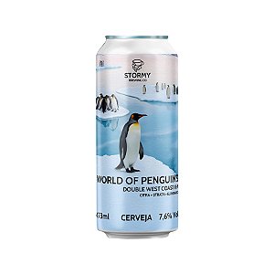 Cerveja Stormy World of Penguins Double West Coast IPA Lata 473ml