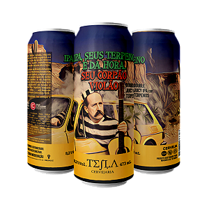 Cerveja Tesla IPA Seus Terpeno é da Hora Double New England IPA LAta 473ml