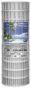 Tellacor Morlan® Fio 2,5mm - Malha 100X50mm- Rolo de 25m - Revestida Branca
