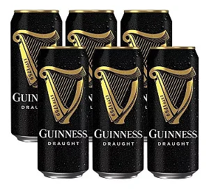 Pack 6un Cerveja Guinness Draught Stout Lata 440ml