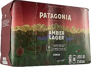 Pack 8un Cerveja Patagonia Amber Lager Lata 350ml