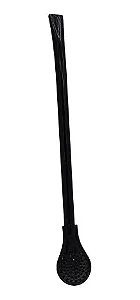 Bomba de Tereré Black Erva Clássica Inox Preta 19cm