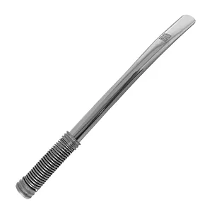 Bomba de Tereré Black Erva Prata Lisa c/ Mola Externa Inox 19cm
