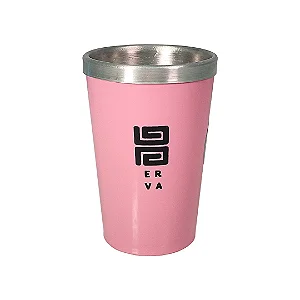 Copo Black Erva Térmico de Plástico Rosa Bebe c/ Alumínio 300ml